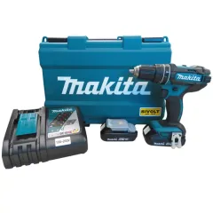 Parafusadeira/Furadeira de Impacto a Bateria 18V Li-Ion Motor 4 Polos com Carregador Rápido Bivolt + 2 Bat. e Maleta - Makita DHP482RAE
