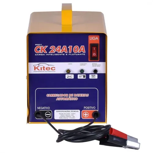 Carregador De Bateria Bivolt 12V 10 AMP Kitec CK24A10A Carregador De Bateria Bivolt 12V 10 AMP Kitec CK24A10A