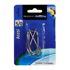 Anzol para Pesca Nr. 5/0 com 5 Peças - Western Fishing ANB 5.0 Anzol para Pesca Nr. 5/0 com 5 Peças - Western Fishing ANB 5.0