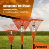 Vassoura Rastelo Metálica para Jardim Regulável 22 Dentes - Famastil 602001