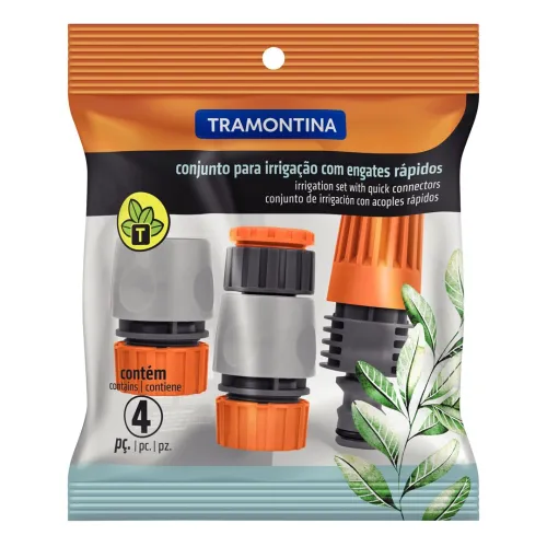 Conjunto para Irrigação com Engates Rápidos e Esguicho 4 Peças - Tramontina 78580610