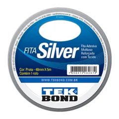 Fita Silver Prata 48MM x 5M - Tekbond 21181048000 Fita Silver Prata 48MM x 5M - Tekbond 21181048000