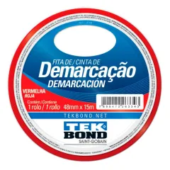 Fita de Demarcação Vermelha 48MM x 15M -  Tekbond 21221048200 Fita de Demarcação Vermelha 48MM x 15M -  Tekbond 21221048200