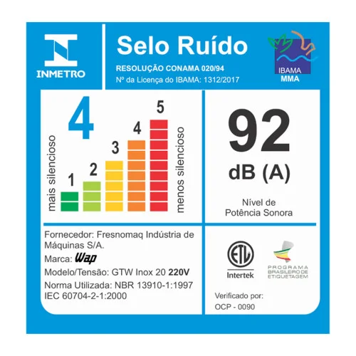 Aspirador de Pó e Água 1600W 220V - Wap GTW Inox 20 Aspirador de Pó e Água 1600W 220V - Wap GTW Inox 20