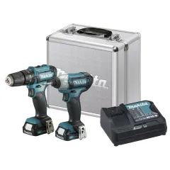 Kit Parafusadeira/Furadeira de Impacto à Bateria 12V + Parafusadeira de Impacto à Bateria 12V + 2 Baterias 12V 2.0Ah + Maleta - Makita CLX228SAX Kit Parafusadeira/Furadeira de Impacto à Bateria 12V + Parafusadeira de Impacto à Bateria 12V + 2 Baterias 12V 2.0Ah + Maleta - Makita CLX228SAX