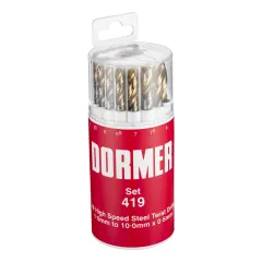 Jogo de Brocas com Ponta de Titânio 19 Peças 1 à 10 MM - Dormer A094419