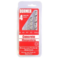 Jogo de Brocas de Wídea para Concreto 4 Peças - Dormer A803144B