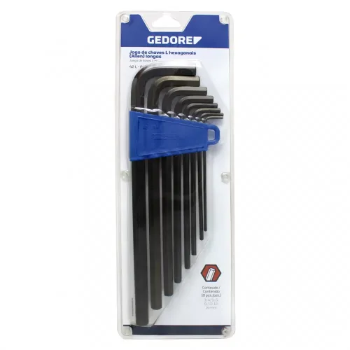 Jogo de Chaves Allen Hexagonais Longa Tipo L com 7 Peças 2 MM a 8 MM - Gedore 012301