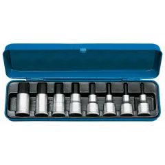 Jogo de Chaves Soquete Hexagonal 8 Peças 4 a 17 MM Encaixe 1/2 Jogo de Chaves Soquete Hexagonal 8 Peças 4 a 17 MM Encaixe 1/2