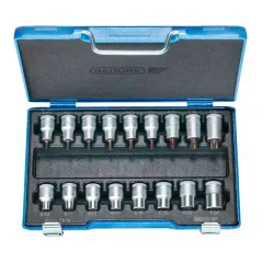 Jogo de Chaves Soquete Tork 17 Peças T20 à T 60 e E10 à E24 -  Gedore 024795 Jogo de Chaves Soquete Tork 17 Peças T20 à T 60 e E10 à E24 -  Gedore 024795