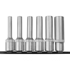 Jogo de Soquetes Hexalobular Longo Tipo Tork Encaixe de 3/8 Jogo de Soquetes Hexalobular Longo Tipo Tork Encaixe de 3/8