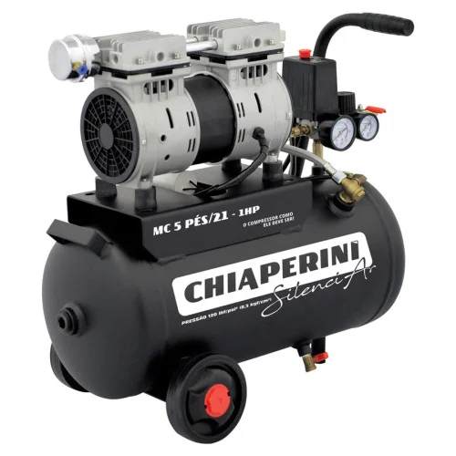Motocompressor SilenciAr Isento de Óleo 21 Litros 10 Pés 2HP 127 V - Chiaperini MC10/21 Motocompressor SilenciAr Isento de Óleo 21 Litros 10 Pés 2HP 127 V - Chiaperini MC10/21