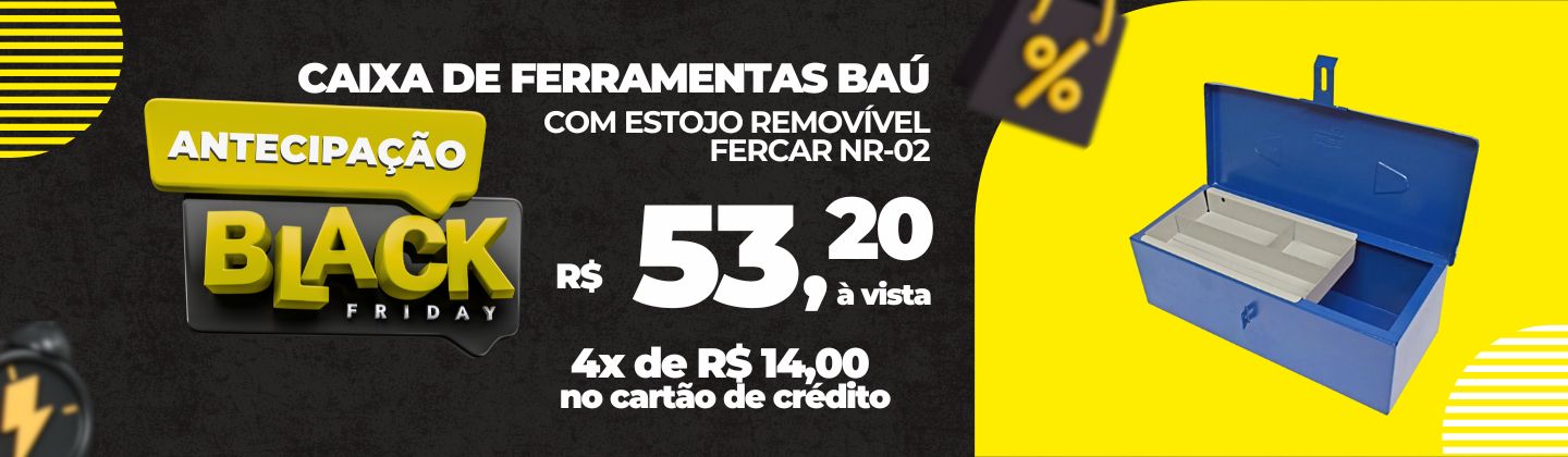 Caixa de Ferramentas Baú com Estojo Removível - Fercar NR-02
