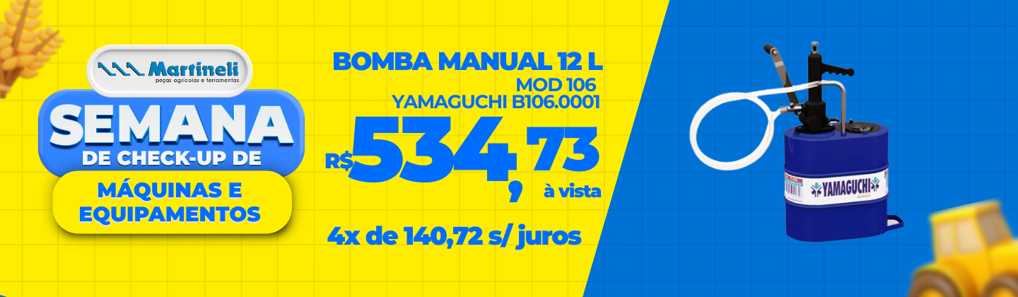 Bomba Manual para Transferência de Óleo Lubrificante Mod 106 12 Litros - Yamaguchi B106.0001