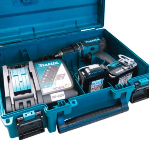 Parafusadeira/Furadeira de Impacto a Bateria 18V Li-Ion Motor 4 Polos com Carregador Rápido Bivolt + 2 Bat. e Maleta - Makita DHP482RAE Parafusadeira/Furadeira de Impacto a Bateria 18V Li-Ion Motor 4 Polos com Carregador Rápido Bivolt + 2 Bat. e Maleta - Makita DHP482RAE