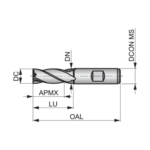 Fresa de Topo Curta DIN 1835B 25 x 45mm 5 Cortes - Dormer C24725.0 Fresa de Topo Curta DIN 1835B 25 x 45mm 5 Cortes - Dormer C24725.0