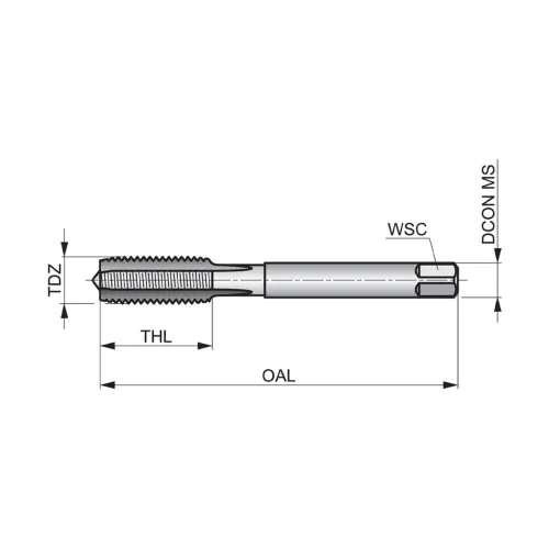 Macho Manual Canal Reto DIN 352 M4 x 0,70mm M Rosca Esquerda - Dormer E101M4NO3