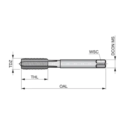 Macho Manual Canal Reto DIN 2181 3/4 Macho Manual Canal Reto DIN 2181 3/4