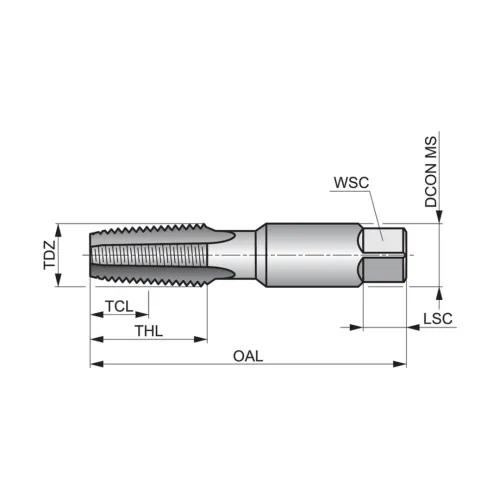Macho Manual Canal Reto ANSI B94.9 1/2