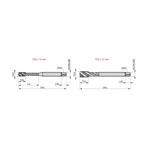 Macho Máquina Canal Helicoidal 45° DIN 376 M6 x 1 mm - Dormer EX00M6