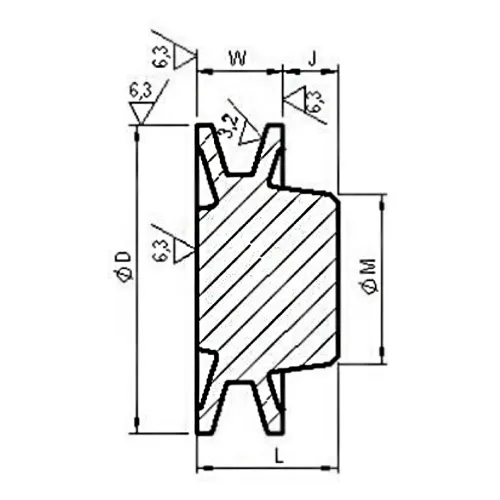 Polia de Alumínio para Transmissão em V 2 Canais Tipo A 80mm - Alucal PAL80A2