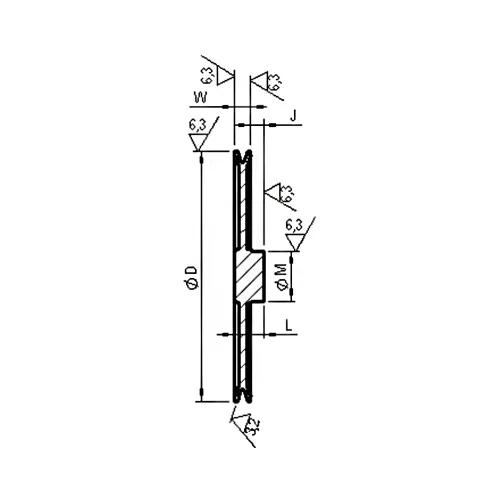 Polia de Alumínio para Transmissão em V 2 Canais Tipo B 150mm - Alucal PAL150B2