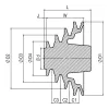 Polia de Aluminío Escalonada para Transmição 4 Canais de 65mm à 140mm - Alucal PAE65-140A1