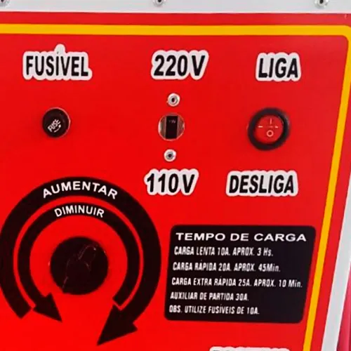 Carregador de Bateria Rápido/Lento 12V 50A com Auxiliar de Partida - J.T.S-003