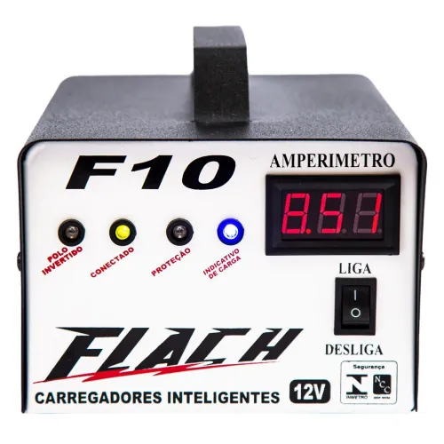 Carregador de Bateria 10A 14V Bivolt - Flach F10