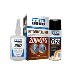 Kit Moveleiro Cola Inst. 200 100G + Acelerador Qfs 100G - Tekbond 20501003000 Kit Moveleiro Cola Inst. 200 100G + Acelerador Qfs 100G - Tekbond 20501003000