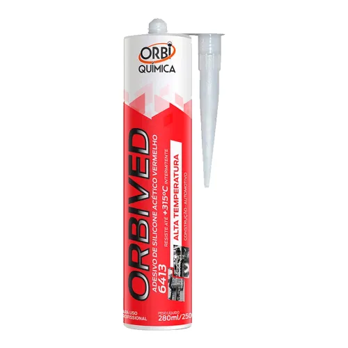Silicone Acético para Motores de Alta Temperatura Vermelho 250g - Orbi Química 6413 Silicone Acético para Motores de Alta Temperatura Vermelho 250g - Orbi Química 6413