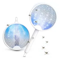 Raquete Elétrica Recarregável Mata Mosca Automática com Luz LED - Made Basics SD-1005