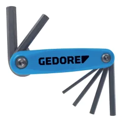 Jogo de Bolso de Chaves Allen Hexagonais Tipo Canivete com 9 Peças 5/64'' à 1/4'' - Gedore 012620 Jogo de Bolso de Chaves Allen Hexagonais Tipo Canivete com 9 Peças 5/64'' à 1/4'' - Gedore 012620
