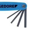 Jogo de Bolso de Chaves Allen Hexagonais Tipo Canivete com 9 Peças 5/64'' à 1/4'' - Gedore 012620