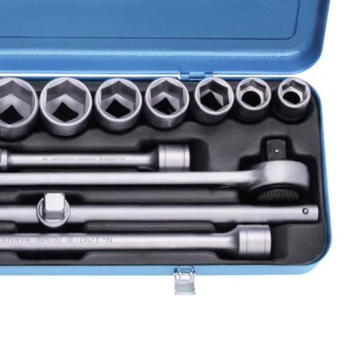 Jogo de Soquetes Sextavados e Acessórios de 22 à 50mm Encaixe de 3/4'' com 14 Peças - Gedore 017501