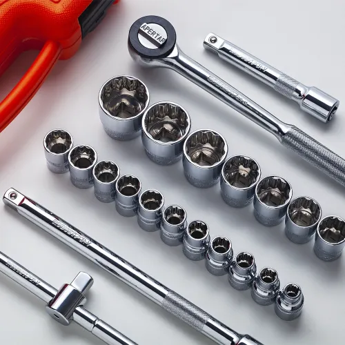 Jogo de Soquetes Estriados Encaixe de 1/2 com 22 Peças 8 à 32mm - Robust 060230