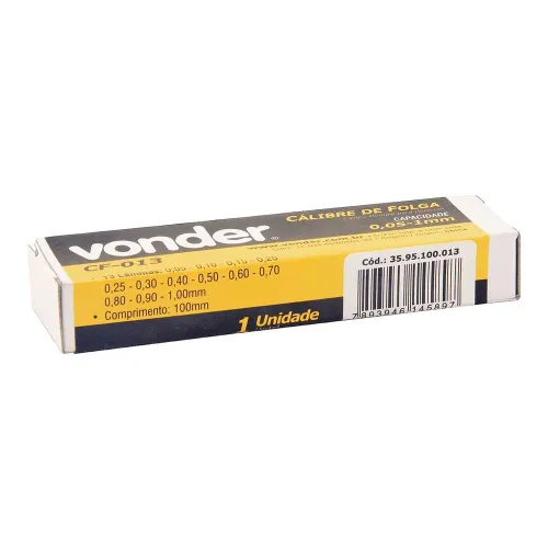 Cálibre de Folga com 13 Lâminas de 0.05 mm à 1 mm - Vonder 35.95.100.013